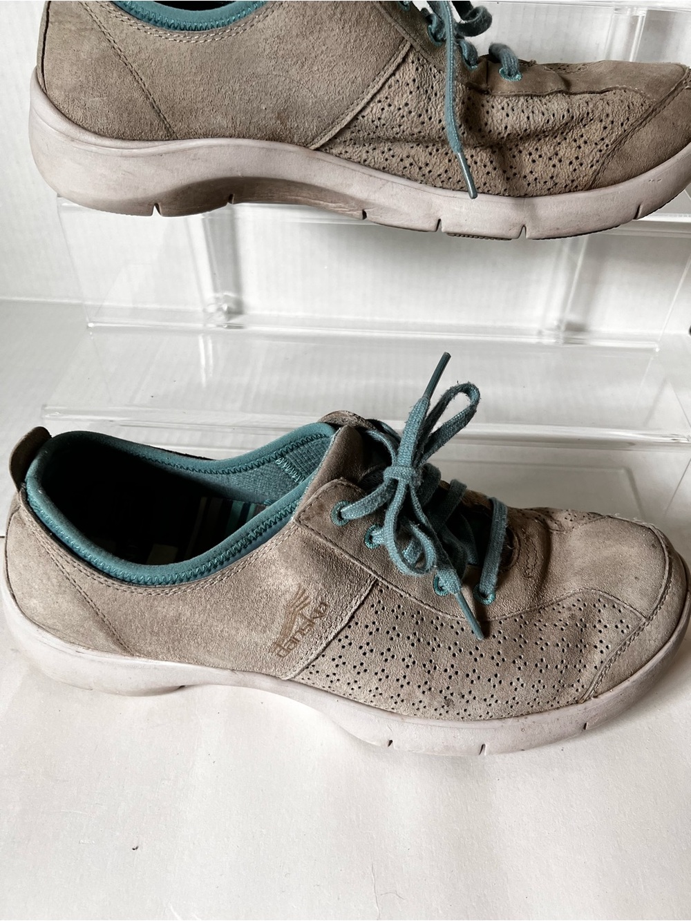 Dansko Women’s Suede Lace Up Comfort Shoes EU 42 Gray Teal